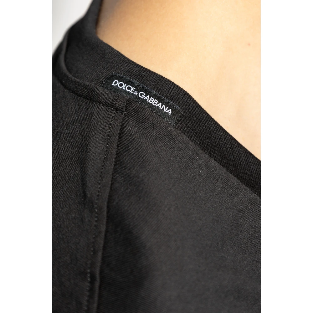 Dolce & Gabbana V-hals T-shirt Black Heren