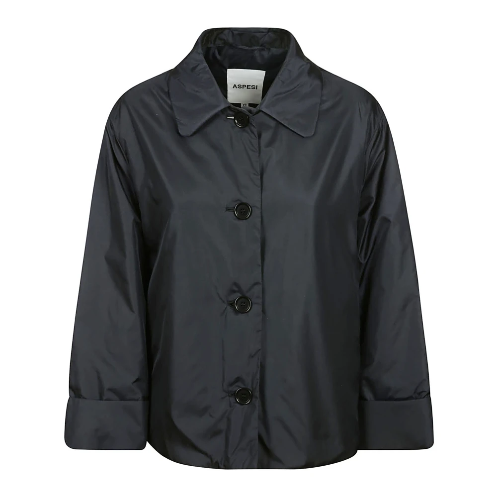 Aspesi Slim Fit Lichtgewicht Nylon Jas Blue Heren