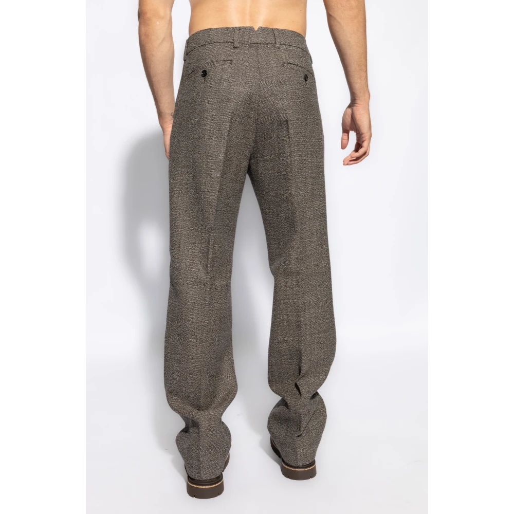 Ami Paris Geplooide broek door Alexandre Mattiussi Brown Heren