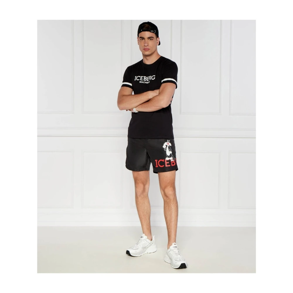 Iceberg Korte Mouw T-shirt Zwart Regular Fit Black Heren