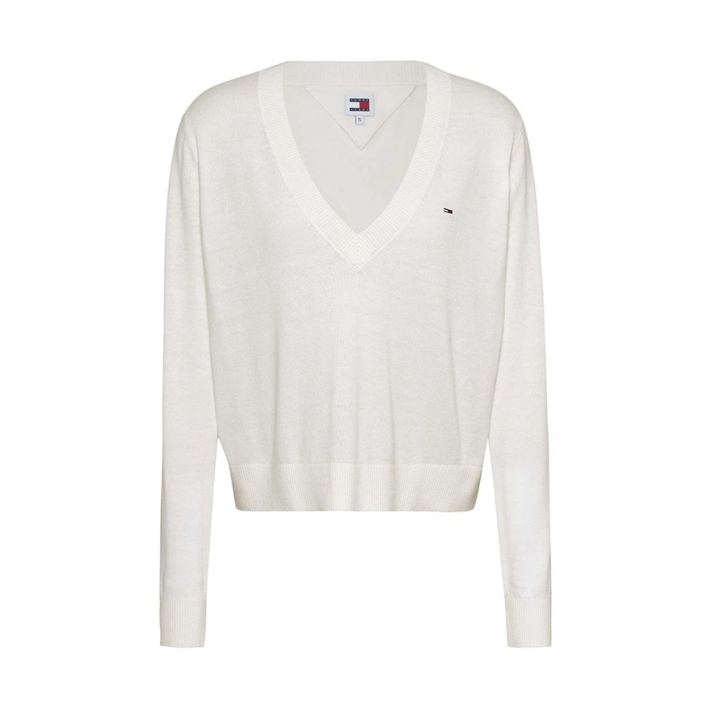 Tommy Jeans Witte Sweater Elegant Veelzijdig Tijdloos White Dames