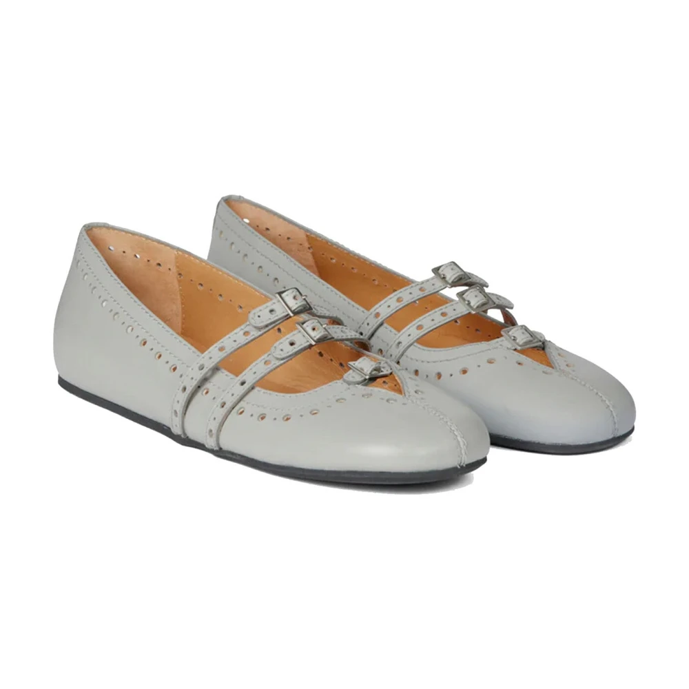 Munthe Women's Gray Freesia Ballerina - Ballerina Shoes - 5 Uk - Shoes