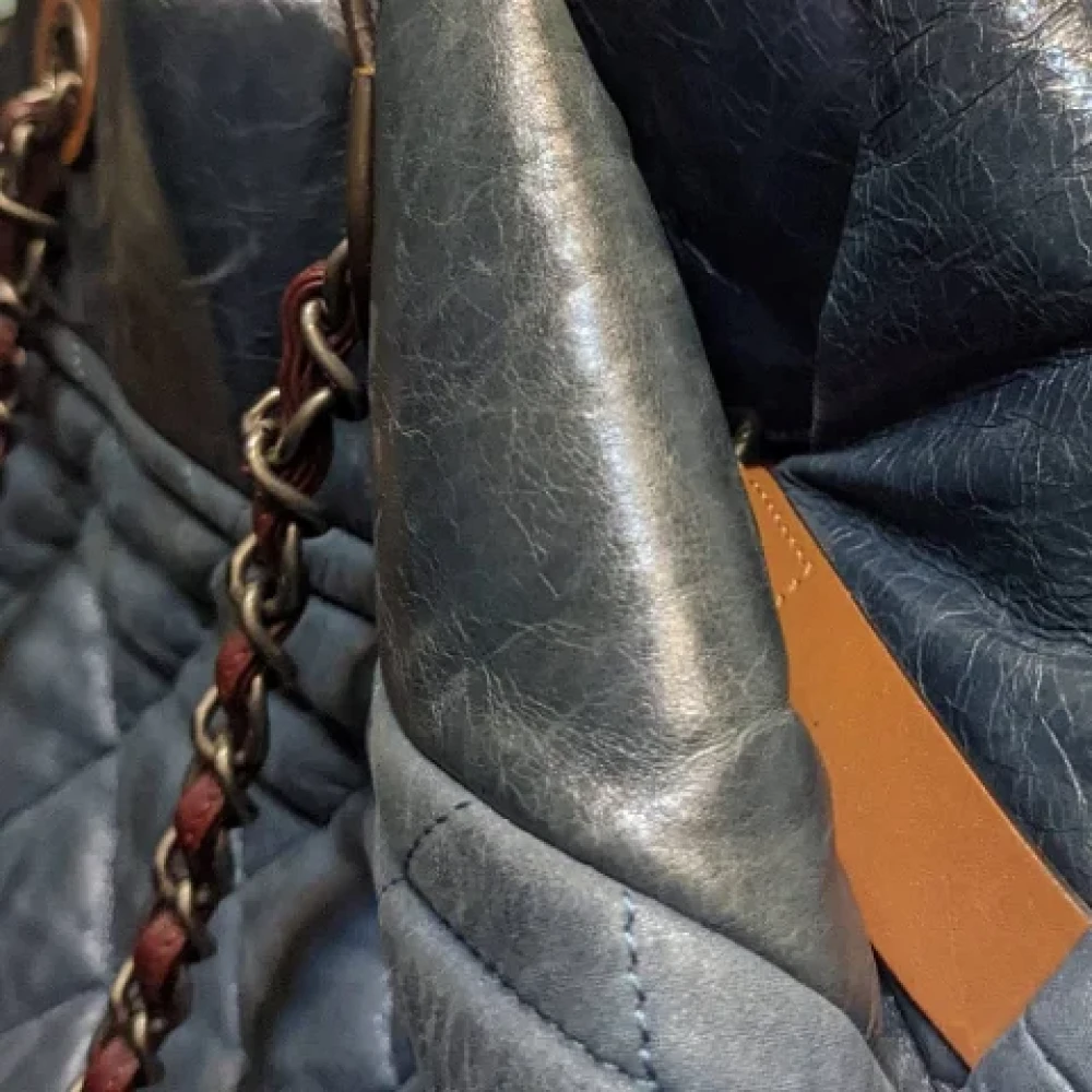 Chanel Vintage Pre-owned Leather chanel-bags Blue Dames