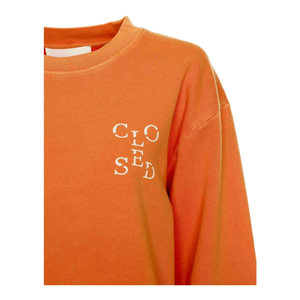 closed Biologisch katoenen sweatshirt met relaxte pasvorm Orange Dames