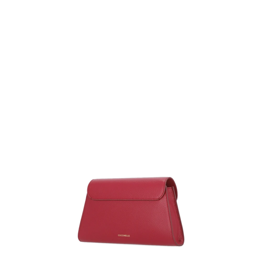 Coccinelle Rode leren schoudertas met flap Red Dames