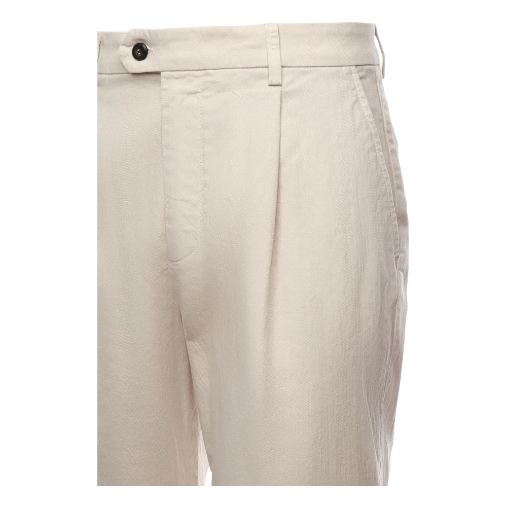 Eleventy Canvas Kasjmier Oversized Broek Zandkleur Beige Heren