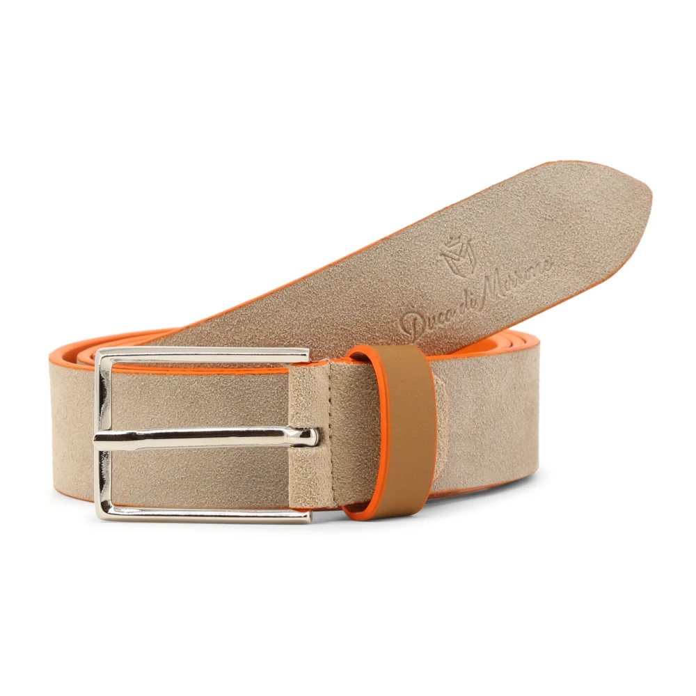Duca di Morrone Beige Leren Riem voor Mannen Brown Heren