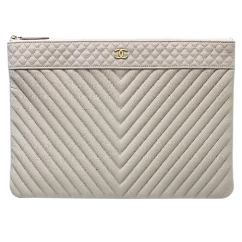 Chanel Vintage Pre-owned Tyg chanel-vskor Beige, Dam