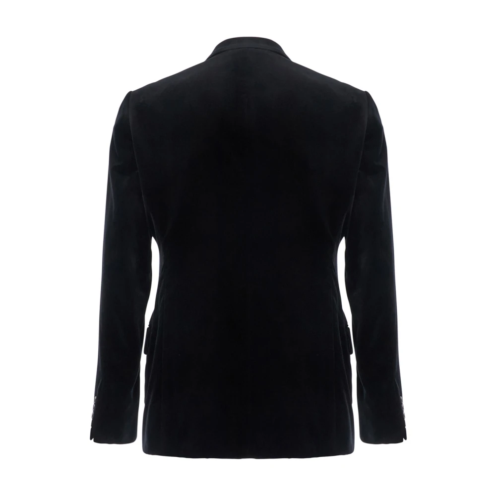 Emporio Armani Zwarte Fluwelen Shawl Revers Jas Black Heren