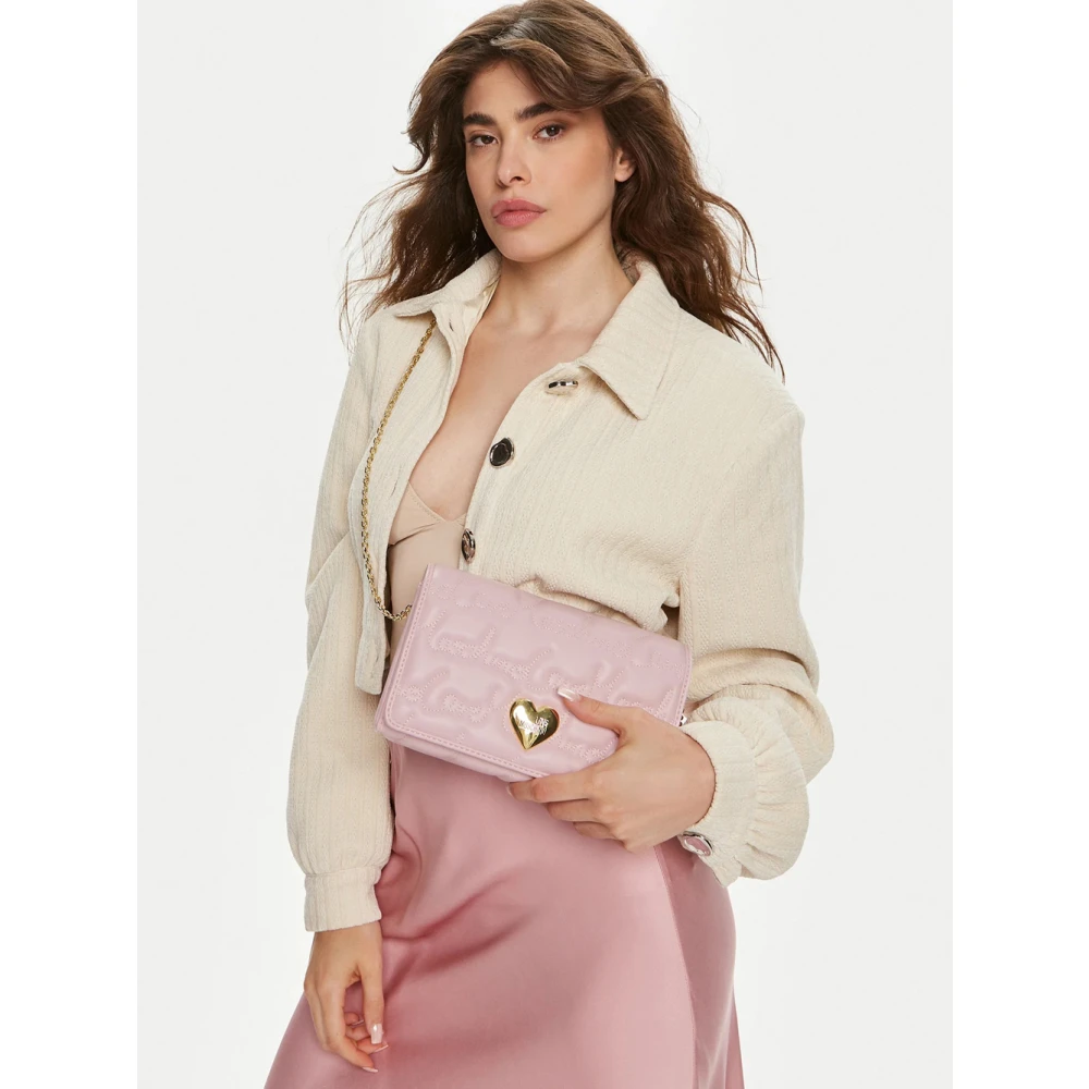 Love Moschino Roze Schoudertas met Gouden Details Pink Dames