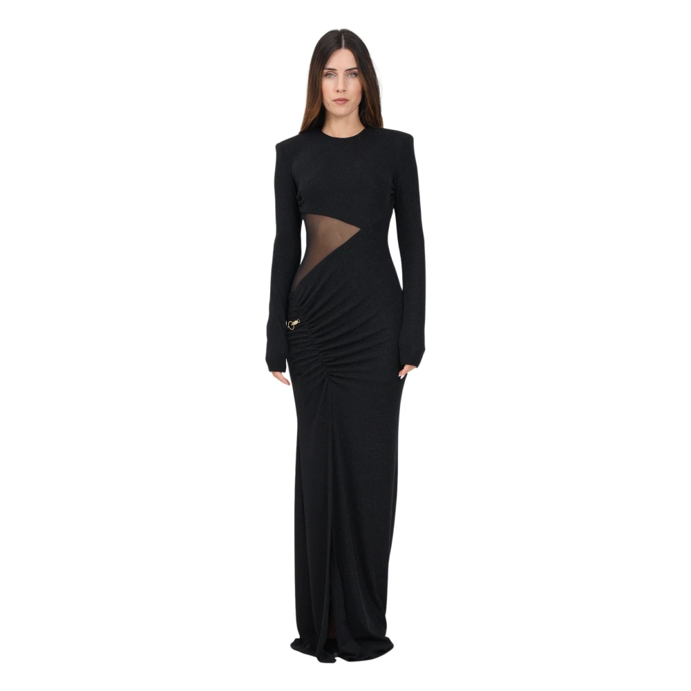 Just Cavalli Lange Zwarte Jurk met Cut-out Detail Black Dames