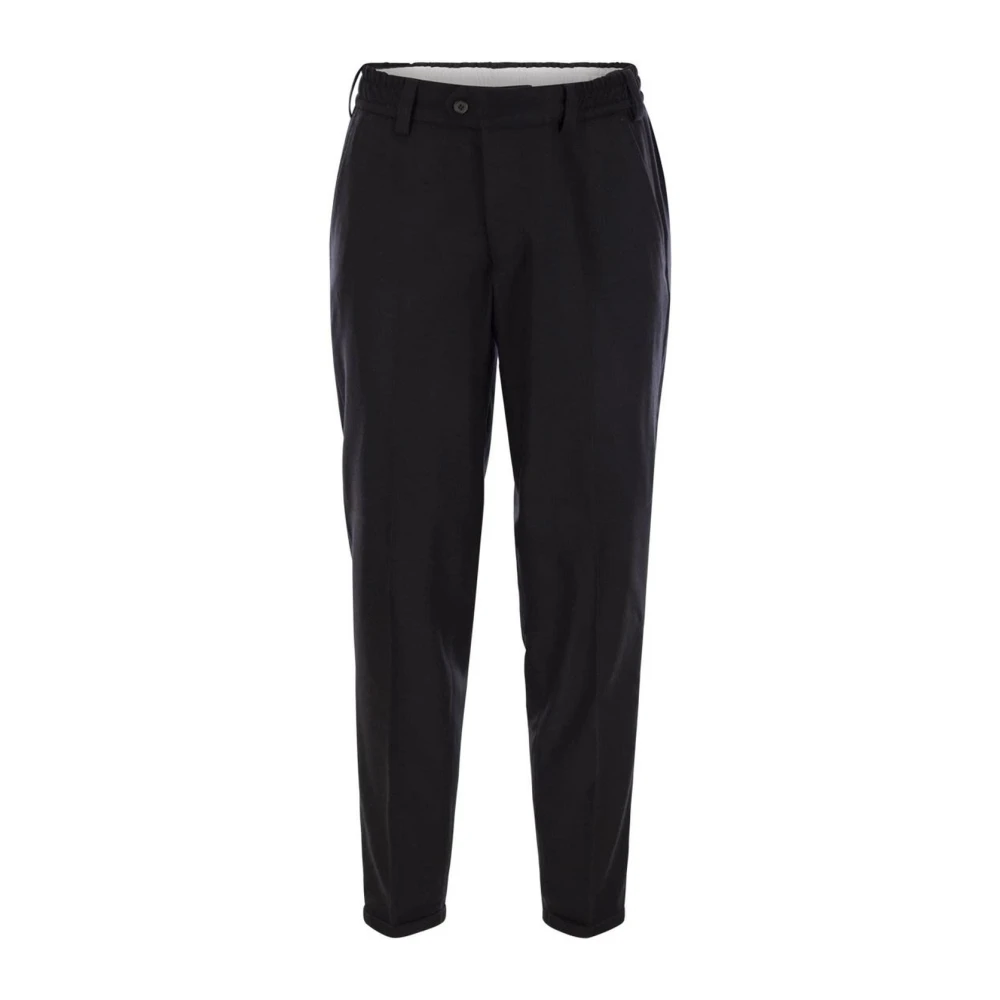 Pt01 Uomo Nero - Eleganti Pantaloni Sartoriali Con Elastico In Vita - Trousers - W33