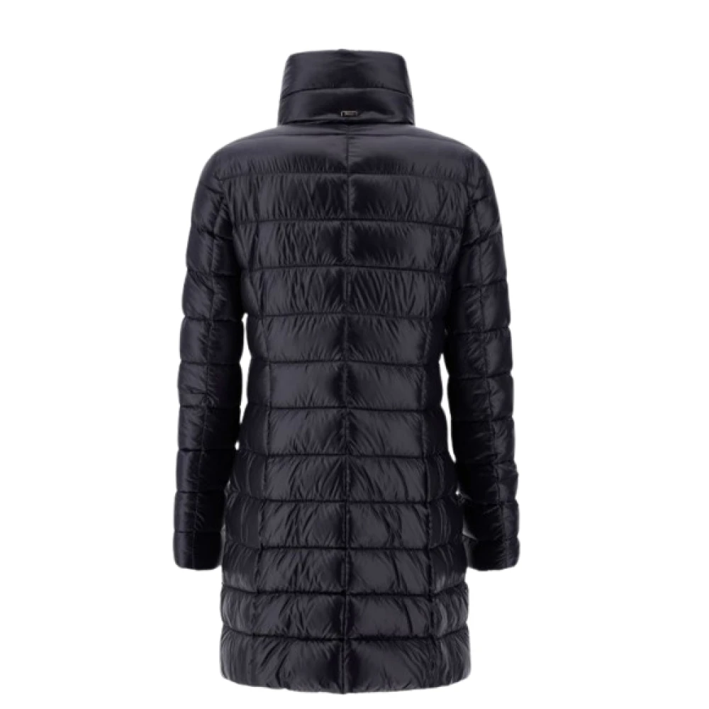 Herno Zwarte donsjas met gouden rits Black Dames