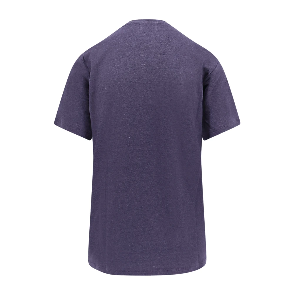 Isabel Marant Étoile Linnen T-shirt met Frontaal Logo Blue Dames