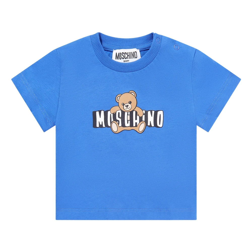 Moschino Men's Blue Teddy Bear Logo T-Shirt