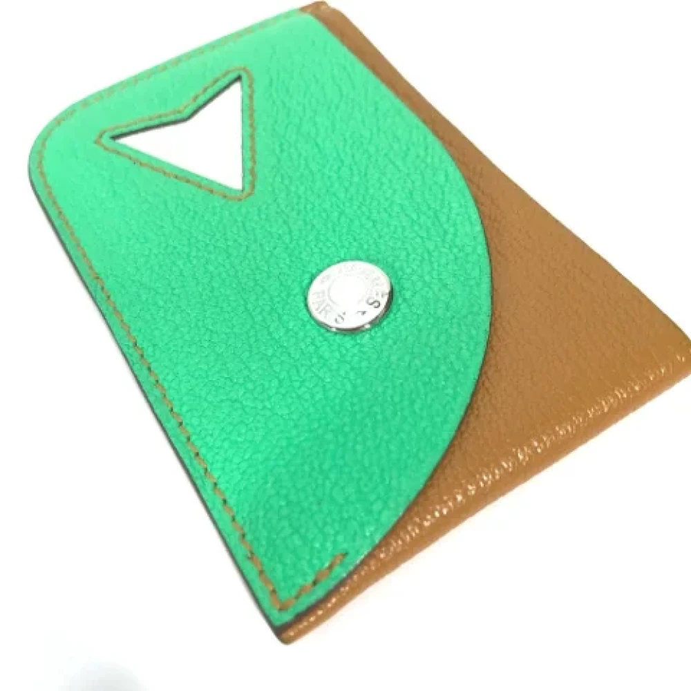 Hermès Vintage Pre-owned Leather wallets Green Dames