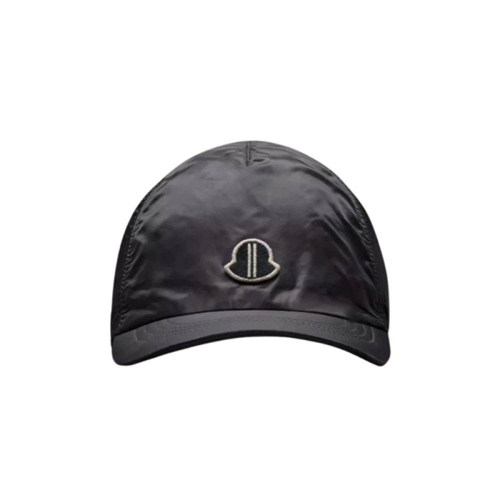 Moncler Zwarte Nylon Logo Geborduurde Pet Black Heren