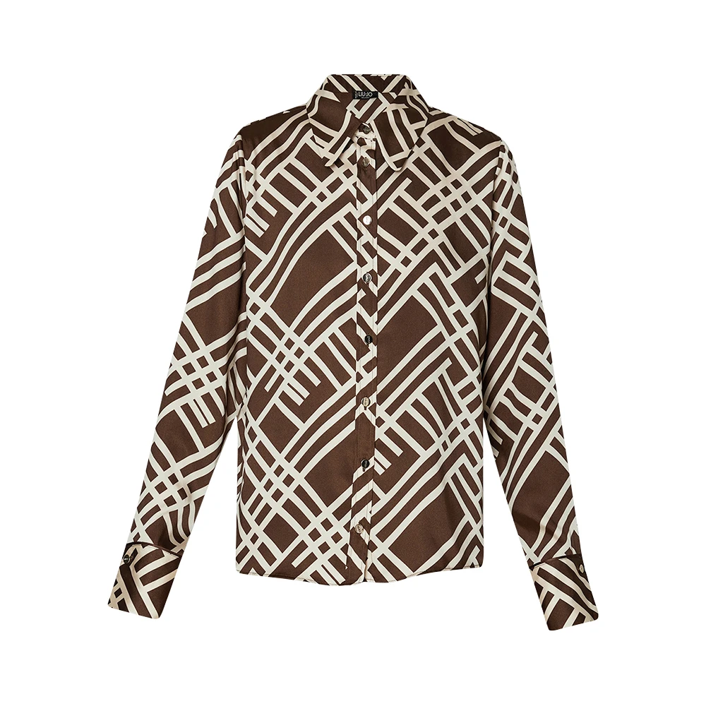 Liu Jo Elegante Zwarte Blouse Brown Dames