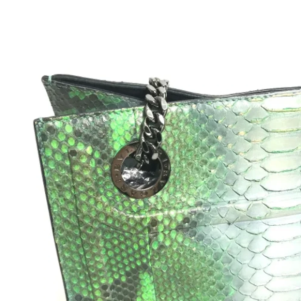Bvlgari Vintage Pre-owned Fabric shoulder-bags Green Dames