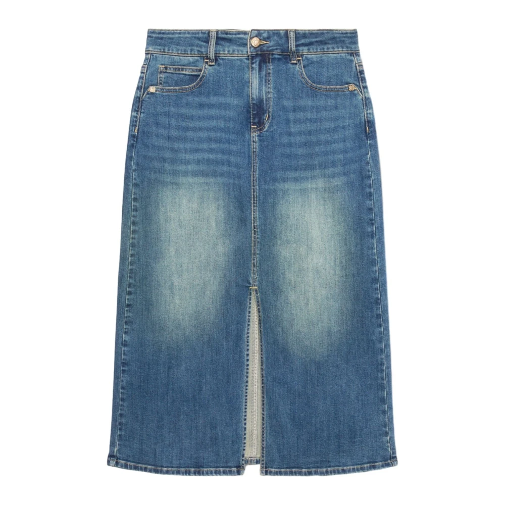 Elena Mirò Casual rok in 100% stof Blue Dames