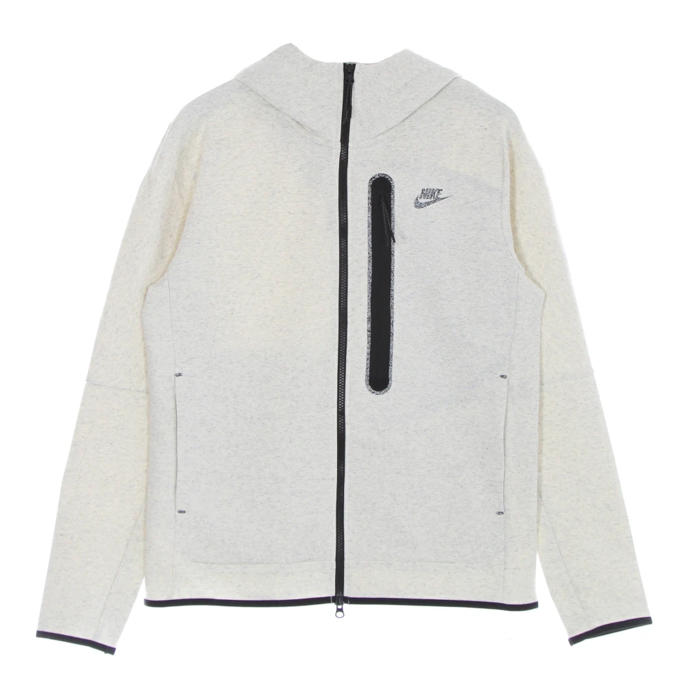 Nike Men's Gray Tech Fleece Hooded Zip Sweatshirt - Long Sleeve Training Tops - Xl - Sport