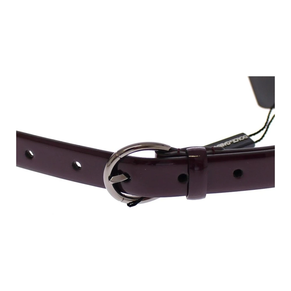 Dolce & Gabbana Iconische Leren Logo Riem Purple Dames