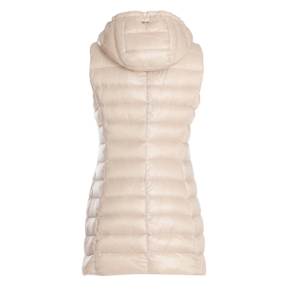Herno Gewatteerde Beige Vest met Capuchon Beige Dames