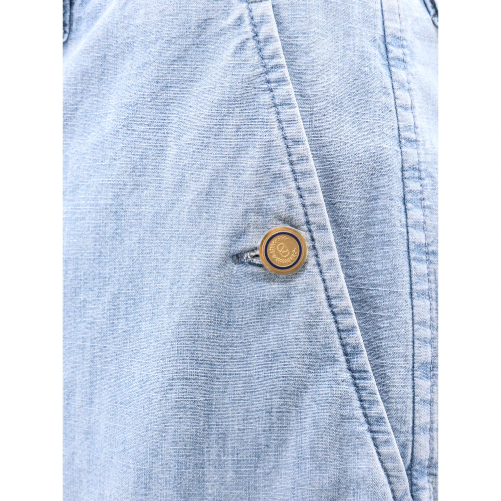 Valentino Flared Wide Leg Jeans met Logoed Knopen Blue Heren