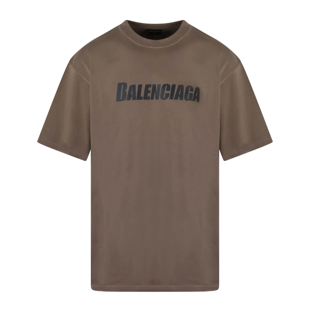 Balenciaga Caps Boxy FIT T-Shirt Brown Heren