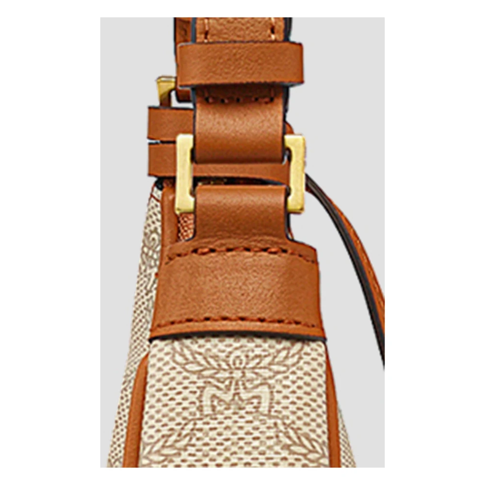 MCM Oplopende Maan Hobo in Lauretos Beige Dames