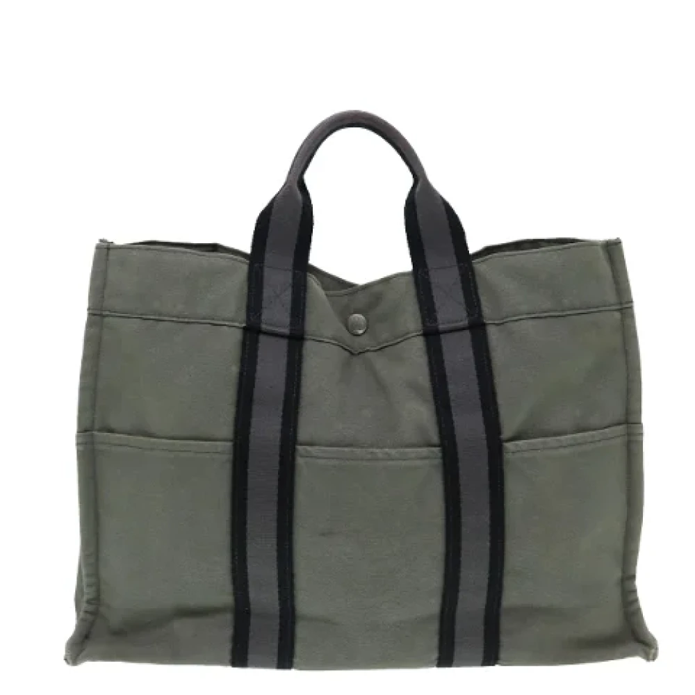 Hermès Vintage Pre-owned Canvas handbags Gray Dames