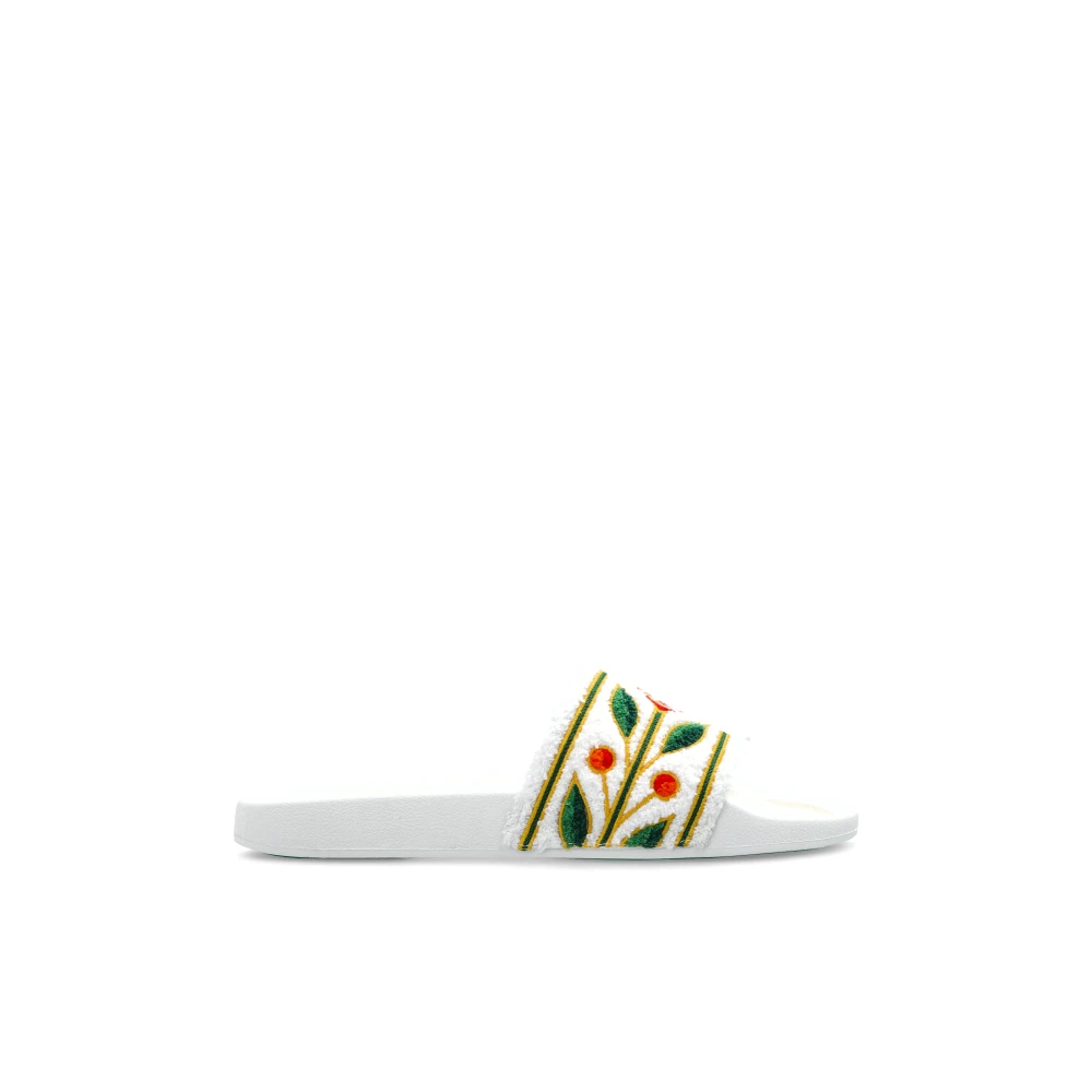 Casablanca Women's White Slides With Logo - Sliders - 3 Uk - Shoes