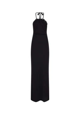 Abito Lungo con Scollo Halter e Design Essenziale