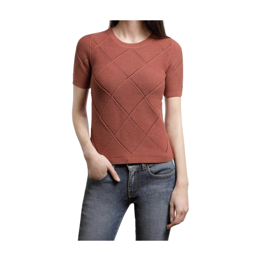 Ines De La Fressange Paris Gaetano okergeel gebreid T-shirt Brown Dames