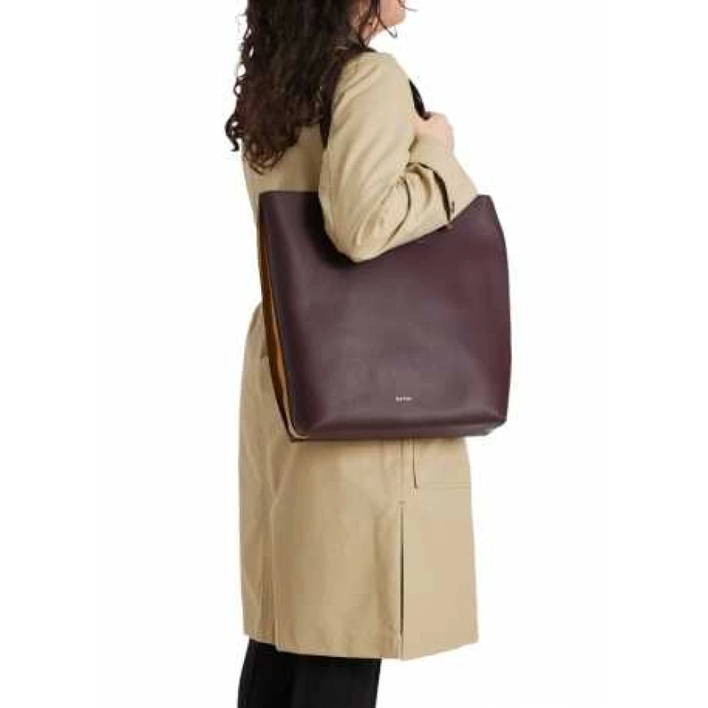 Paul Smith Bordeaux Leren Tote Geel Turquoise Brown Dames