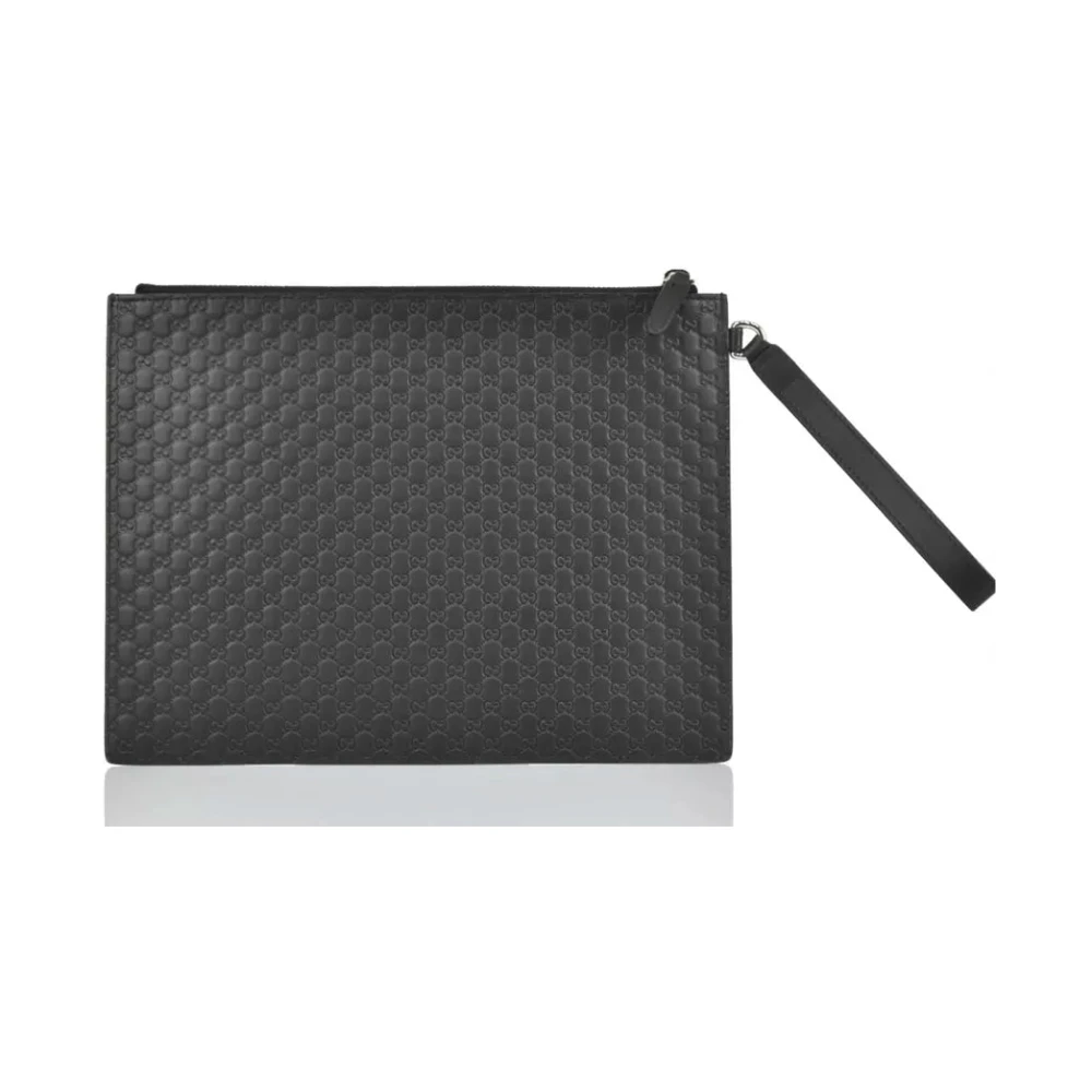 Gucci Microsima Strap Clutch Bag Black Heren