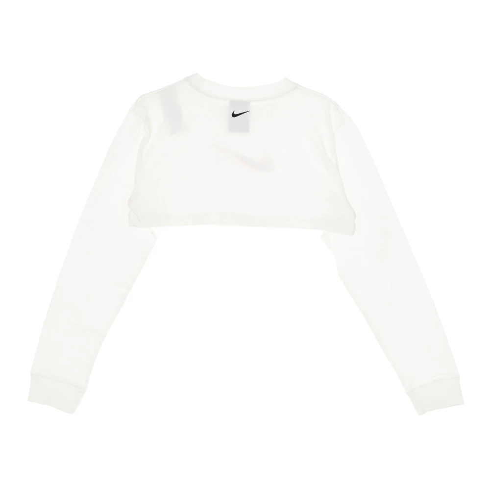 Nike Korte Mouw Crop Top met Swoosh Print White Dames