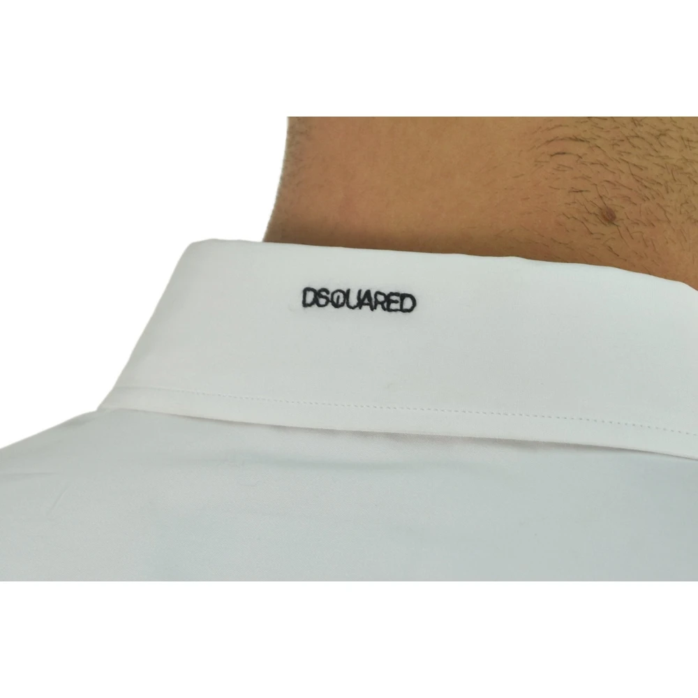 Dsquared2 Elegante Witte Heren Logo Shirt Mod.S74DL0649S36275961 White Heren