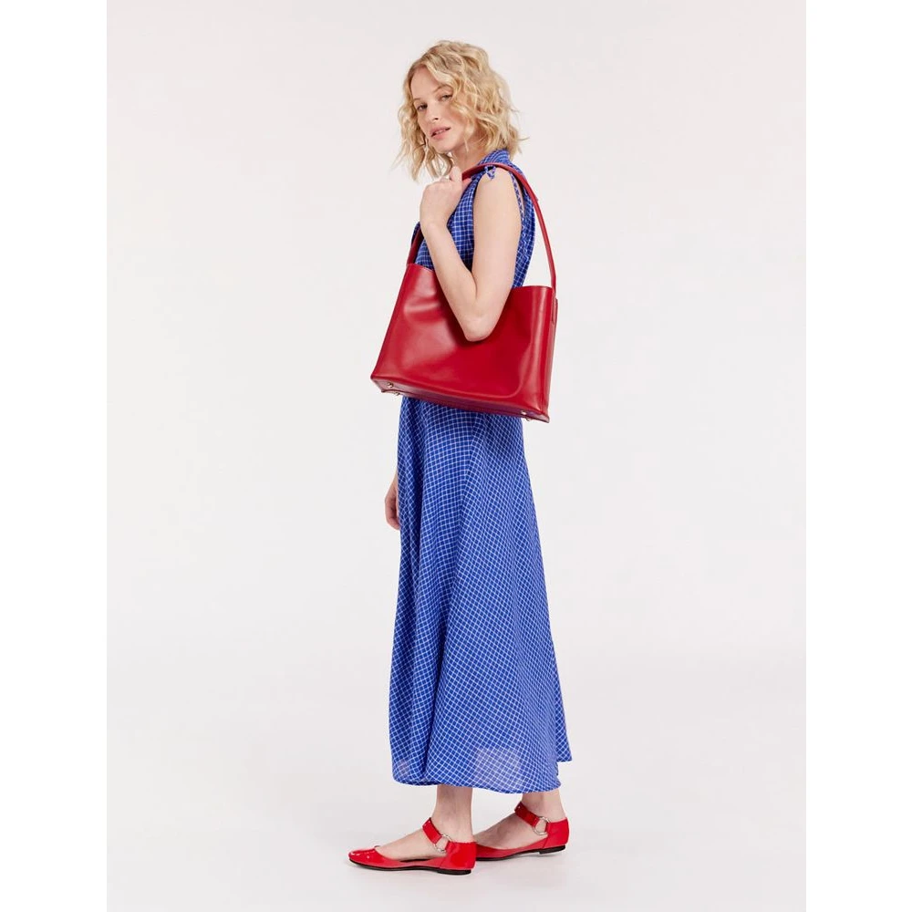 Ines De La Fressange Paris Léonore L rode leren tas Red Dames