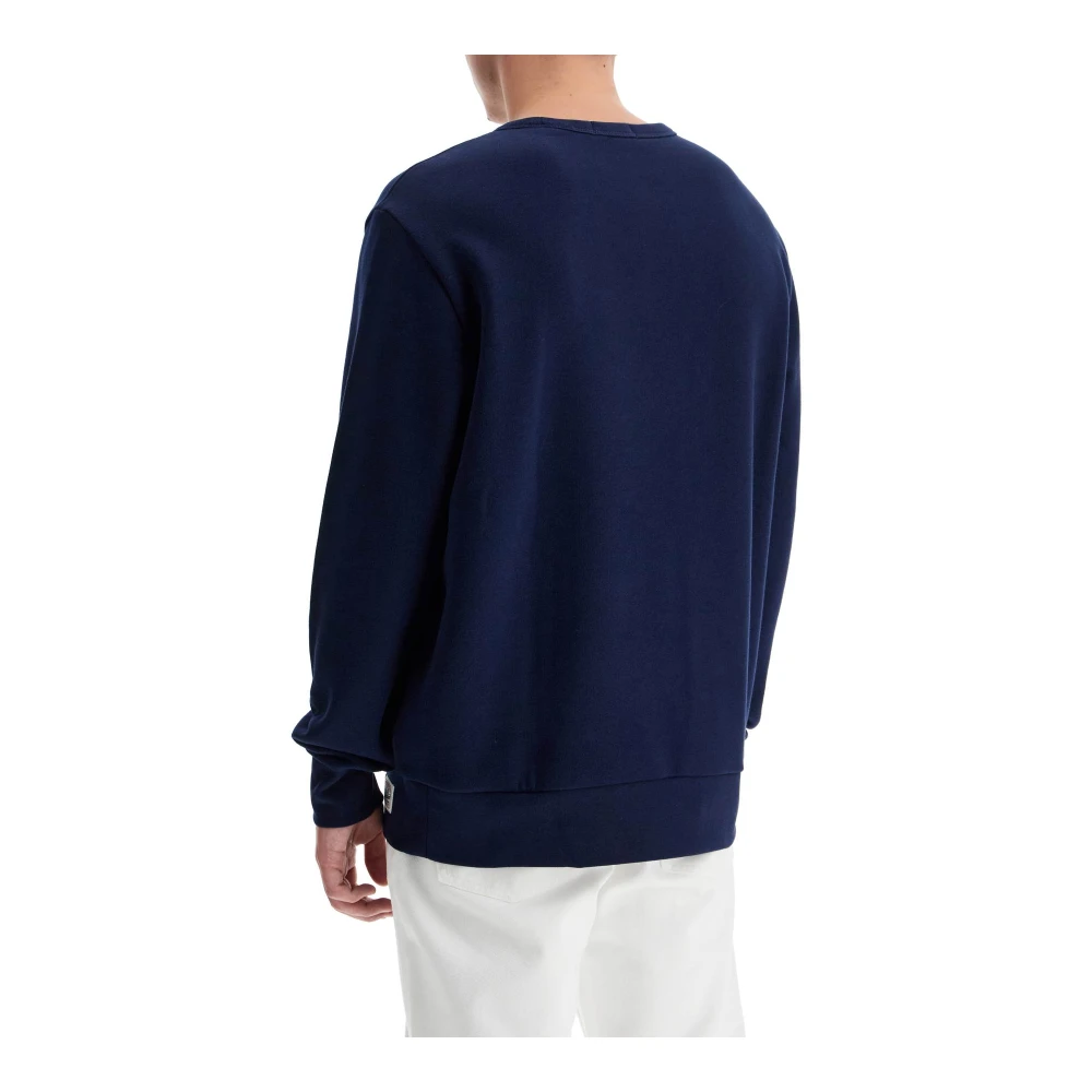 Polo Ralph Lauren Geborduurde Crewneck Sweatshirt met Logopatch Blue Heren
