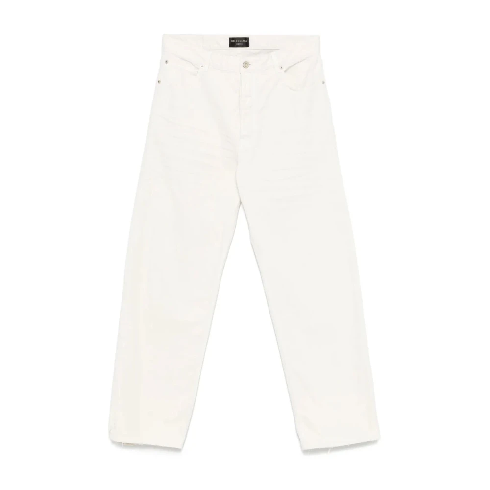 Balenciaga Relaxed Fit Denim Jeans White Dames