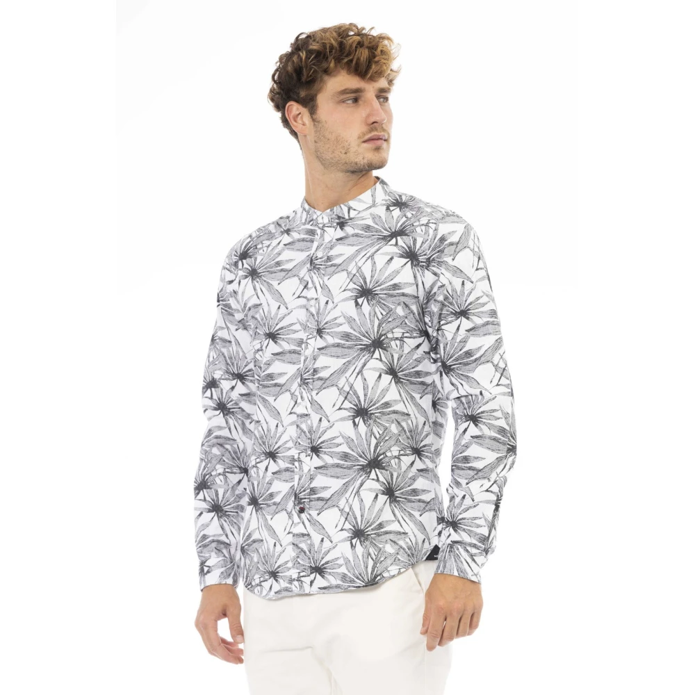 Baldinini Koreaanse Kraag Shirt Bangladesh Gray Heren
