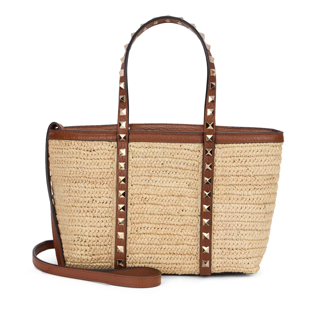 Valentino Garavani Women's Beige Rockstud Mini Tote - Shopping Bags - One Size - Bags