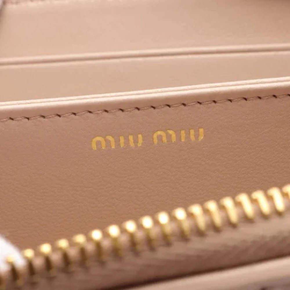 Miu Pre-owned Leather wallets Pink Dames