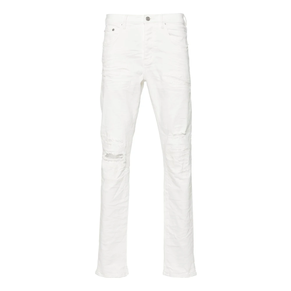 Purple Brand Vit Skinny Jeans Distressed Denim White, Herr