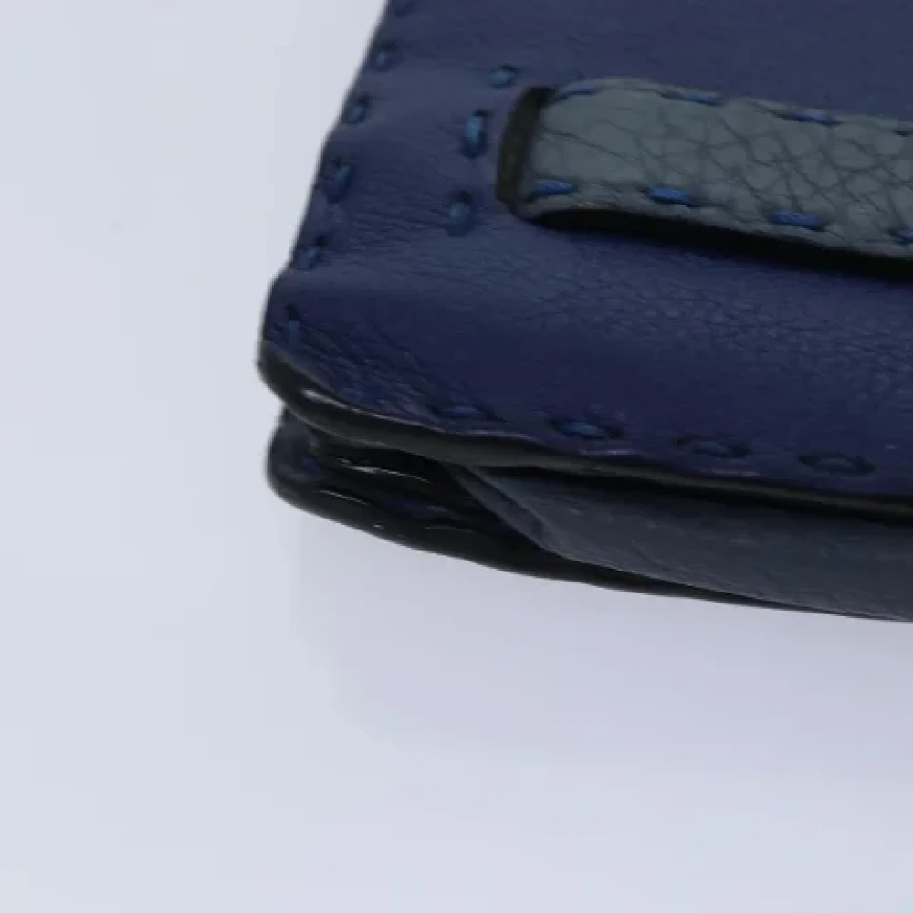 Fendi Vintage Pre-owned Leather clutches Blue Dames