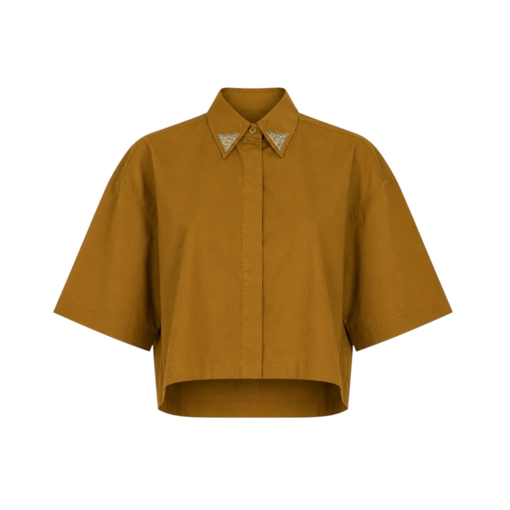 Pinko Women's Brown Cropped Shirt - Shirts - M - Blouses & Shirts