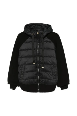 Svart Silk & Nylon Jacka