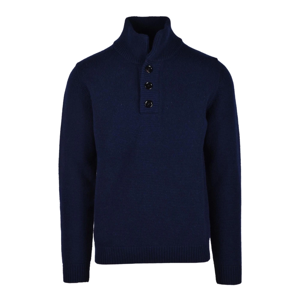 Dondup Wolmix Gebreide Trui Blue Heren