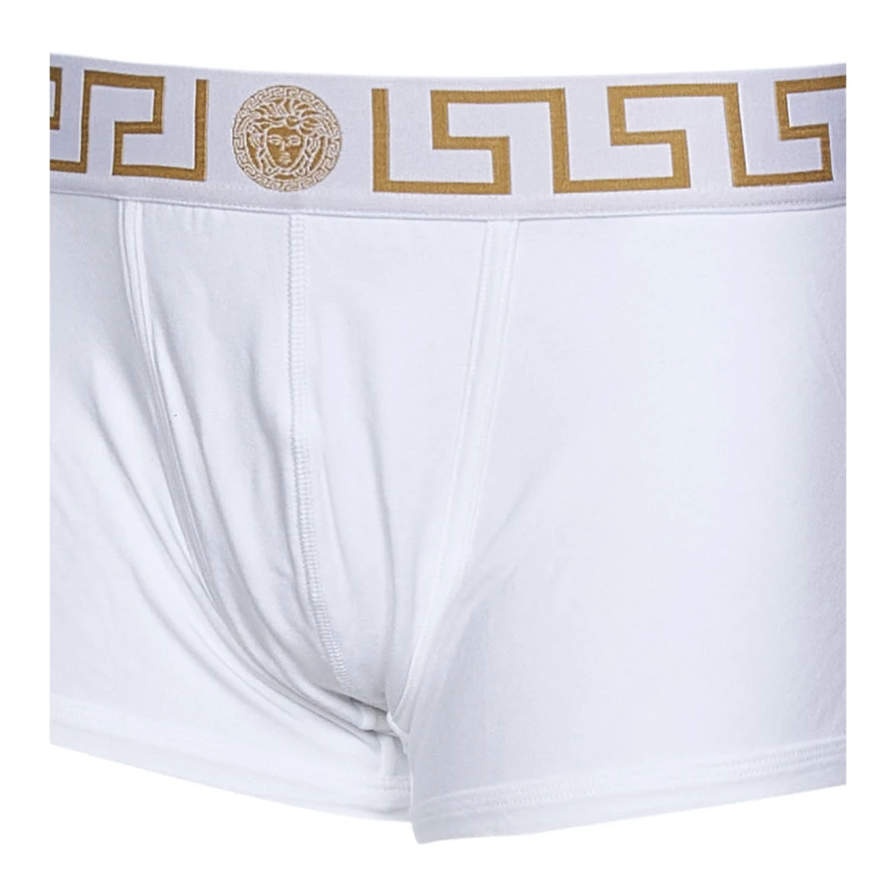 Versace Gouden Greca Rand Wit Goud Ondergoed White Heren